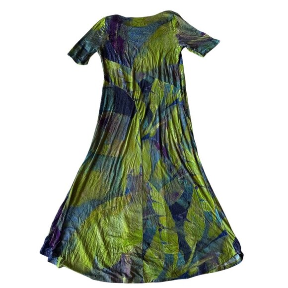 Soft Surroundings Saunterre Maxi Dress Stretch Tropical Stretch Sz Medium Women - Picture 3 of 13